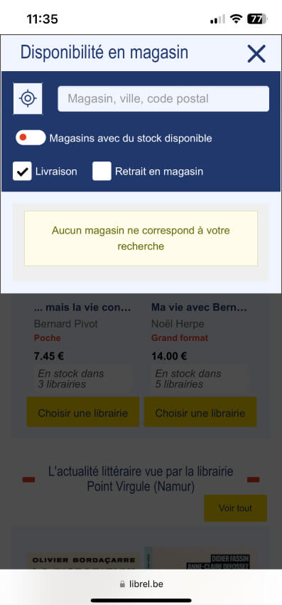 Capture d'écran du site internet librel