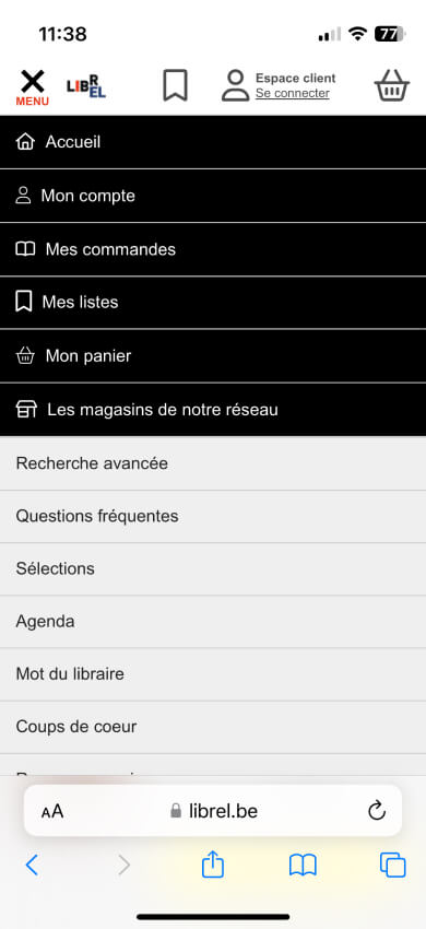 Capture d'écran du site internet librel