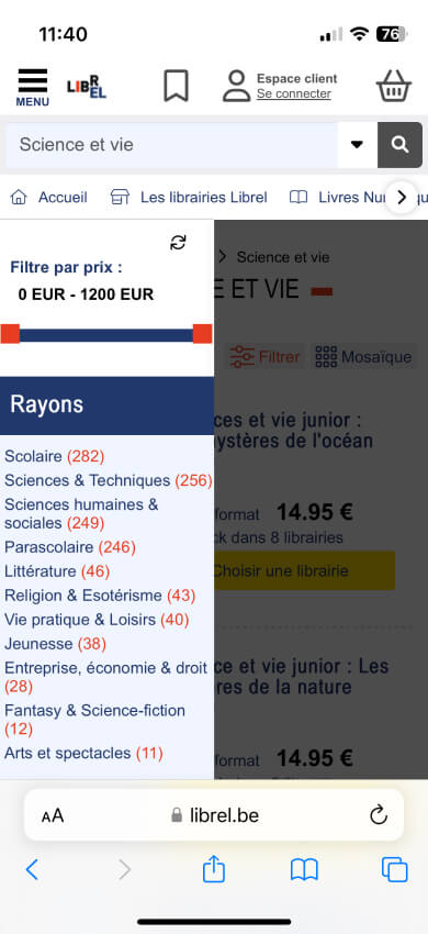 Capture d'écran du site internet librel