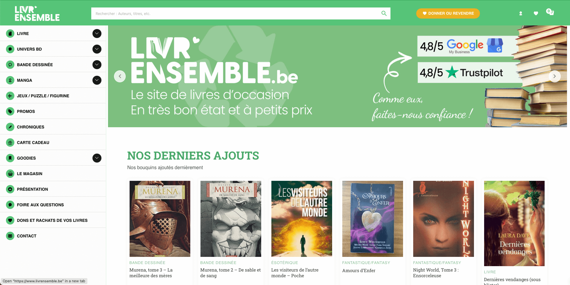 Capture d'écran du site internet bibliopolis